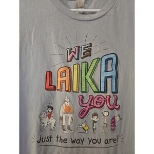 Laika Animation Studios Promo Coraline Paranorman Employee T Shirt Large Blue